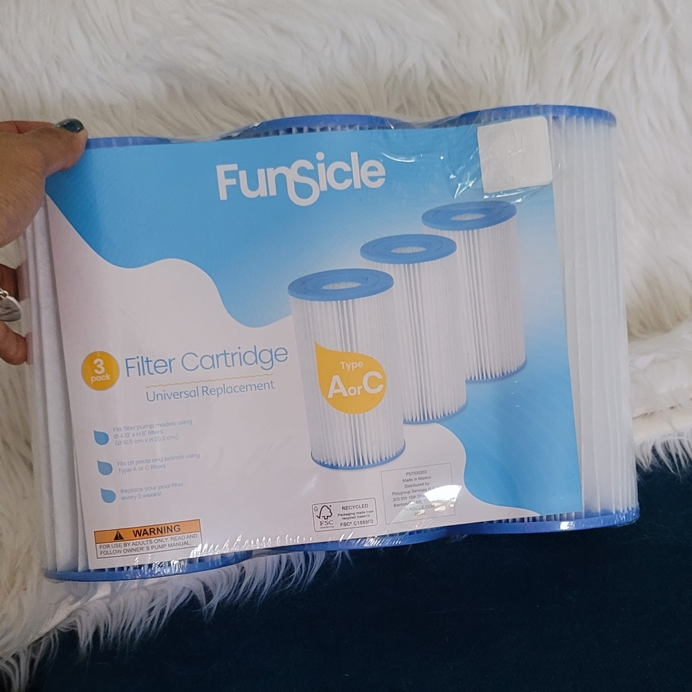 Funsicle 3 Pack Filter Cartridge Universal Replacement Type A or C